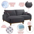 Sofá 2 Lugares Com Chaise Lado Esquerdo 185cm Em Veludo Mercú