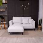 Sofá 2 Lugares Com Molas Ensacadas 170 Cm E Puff Unne Bouclé