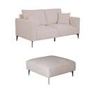 Sofá 2 Lugares Com Molas Ensacadas 170 Cm E Puff Unne Bouclé