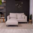 Sofá 2 Lugares Com Molas Ensacadas 170 Cm E Puff Unne Bouclé