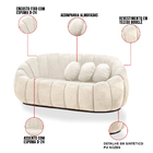 Sofá 2 Lugares Com Poltrona Giratória Orgânica Cloud Bouclê B