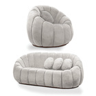 Sofá 2 Lugares Com Poltrona Giratória Orgânica Cloud Bouclê C