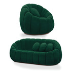 Sofá 2 Lugares Com Poltrona Giratória Orgânica Cloud Bouclê E