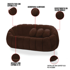 Sofá 2 Lugares Com Poltrona Giratória Orgânica Cloud Bouclê M