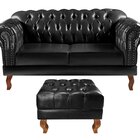 Sofá 2 Lugares Com Puff Decoração Sara Recepção Dom Pedro Che