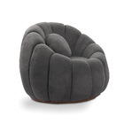 Sofá 2 Lugares Com Puff E Poltrona Giratória Orgânica Cloud B