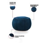 Sofá 2 Lugares Com Puff E Poltrona Giratória Orgânica Cloud B