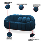Sofá 2 Lugares Com Puff E Poltrona Giratória Orgânica Cloud B