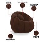 Sofá 2 Lugares Com Puff E Poltrona Giratória Orgânica Cloud B