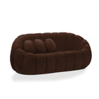 Sofá 2 Lugares Com Puff E Poltrona Giratória Orgânica Cloud B