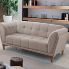 Sofá 2 Lugares Cru Em Veludo 1,75m Hoppi