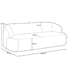 Sofá 2 Lugares Curvo Orgânico Para Sala Living 150cm Barolo L