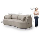 Sofá 2 Lugares Dakota 188 Cm Design Moderno Bege