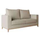 Sofá 2 Lugares Davos Base De Madeira Linho Cotton Bege
