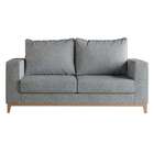 Sofá 2 Lugares Davos Base De Madeira Linho Cotton Cinza