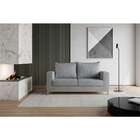 Sofá 2 Lugares Davos Base De Madeira Linho Cotton Cinza