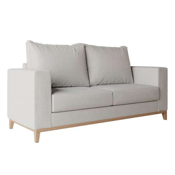 Sofá 2 Lugares Davos Base De Madeira Linho Cotton Cru