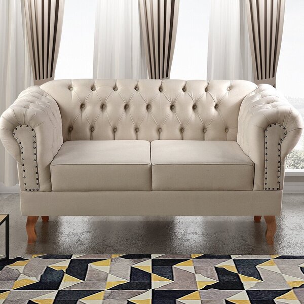 Sofá 2 Lugares Decoração Sara Recepção Dom Pedro Chesterfield