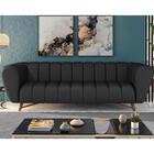 Sofá 2 Lugares Decorativo 178cm Pés Madeira Luare M22 Pu Pret