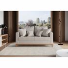 Sofá 2 Lugares Decorativo 1 60cm Beni Base Madeira Linho Bege