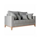 Sofá 2 Lugares Decorativo 1 80cm Beni Base Madeira Linho - Mo