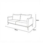 Sofá 2 Lugares Decorativo Atlas 1 60cm Pés Retro Linho Boucle