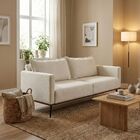 Sofá 2 Lugares Decorativo Atlas 1 60cm Pés Retro Linho Boucle