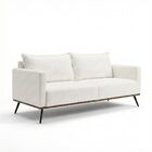 Sofá 2 Lugares Decorativo Atlas 1 60cm Pés Retro Linho Boucle