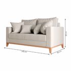 Sofá 2 Lugares Decorativo Beni 1 40cm Base Madeira Linho Bege