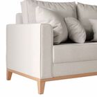 Sofá 2 Lugares Decorativo Beni 1 40cm Base Madeira Linho Bege