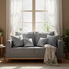 Sofá 2 Lugares Decorativo Beni 1 40cm Base Madeira Linho - Mo