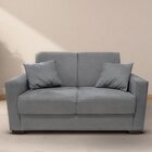 Sofá 2 Lugares Decorativo Com Almofadas Vitoria Suede Cinza