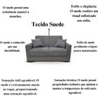 Sofá 2 Lugares Decorativo Com Almofadas Vitoria Suede Cinza