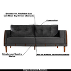 Sofá 2 Lugares Decorativo Pés Madeira Selene Veludo Preto/mar