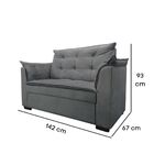 Sofá 2 Lugares Decorativo Sala De Estar Daiane Suede Cinza