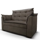 Sofá 2 Lugares Decorativo Sala De Estar Daiane Suede Marrom