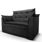 Sofá 2 Lugares Decorativo Sala De Estar Daiane Suede Preto