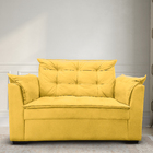 Sofá 2 Lugares Decorativo Sala De Estar Opalla Suede Amarelo