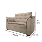 Sofá 2 Lugares Decorativo Sala De Estar Opalla Suede Bege