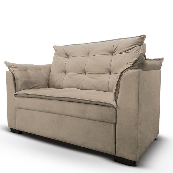 Sofá 2 Lugares Decorativo Sala De Estar Opalla Suede Bege