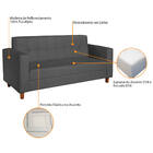 Sofá 2 Lugares Denver Linho Chumbo - Doce Sonho Móveis