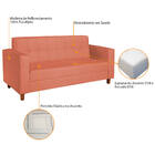 Sofá 2 Lugares Denver Suede Coral - Amarena Móveis