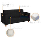 Sofá 2 Lugares Denver Suede Preto - Amarena Móveis