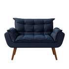 Sofá 2 Lugares Dock Linho Azul Marinho