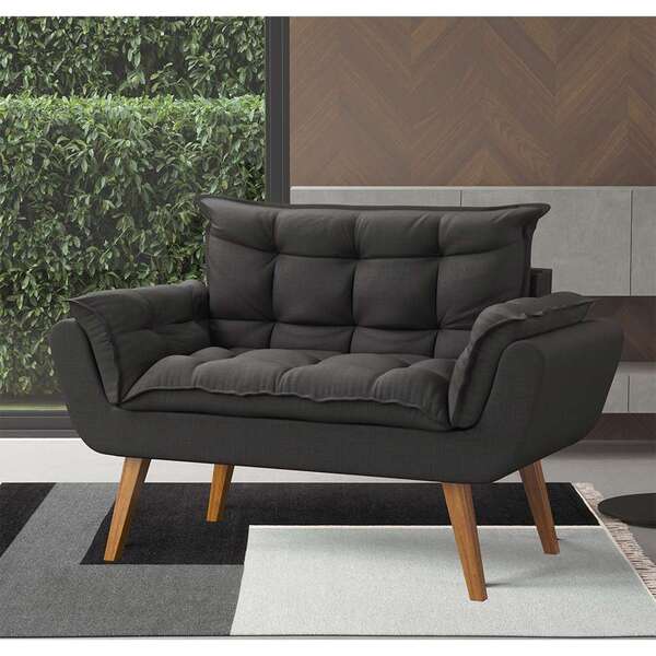 Sofá 2 Lugares Dock Linho Grafite