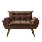 Sofá 2 Lugares Dock Velosuede Marrom