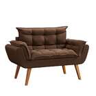 Sofá 2 Lugares Dock Velosuede Marrom