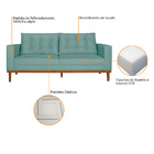 Sofá 2 Lugares Dubai Suede - Amarena Móveis - Azul Ciano
