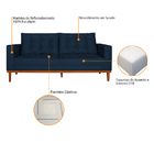 Sofá 2 Lugares Dubai Suede - Doce Sonho Móveis - Azul Marinho