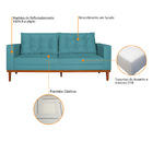 Sofá 2 Lugares Dubai Suede - Doce Sonho Móveis - Azul Turquesa